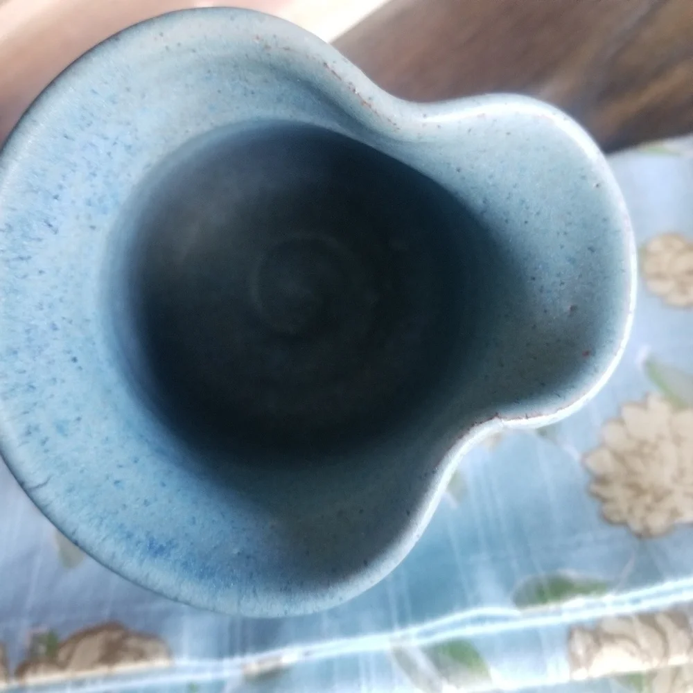 Blue stoneware Farmhouse Creamer Pitcher
